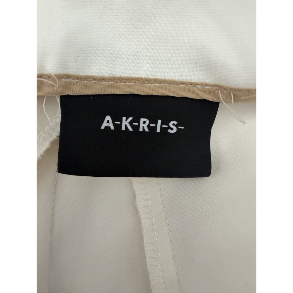AKRIS Melissa Techno Pants Sz US 2 Off White Ivory Slim Leg Neutral Cotton Blend - Picture 7 of 8